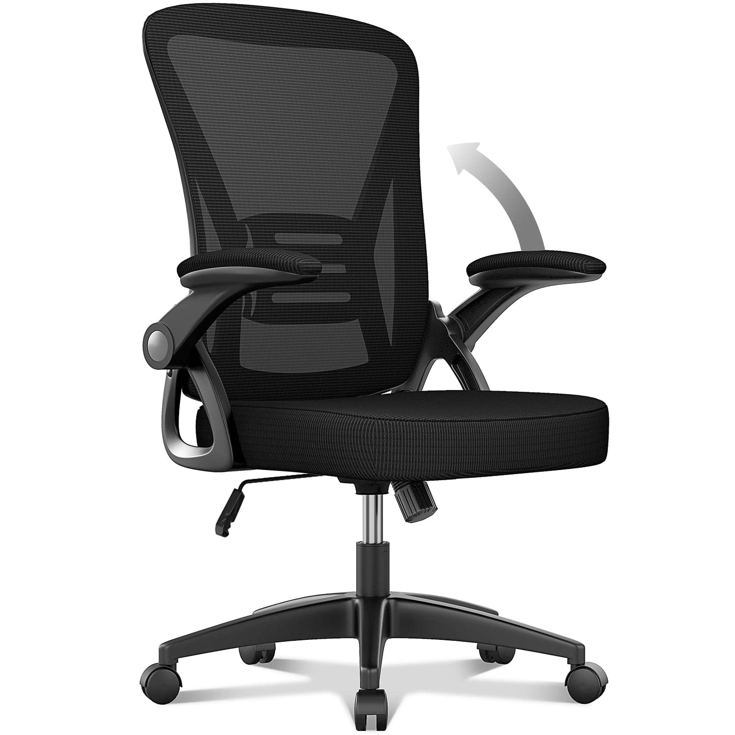NAVA VISION Ergonomic Office Chair – Flip-Up Arms, Lumbar Support & Swivel Seat