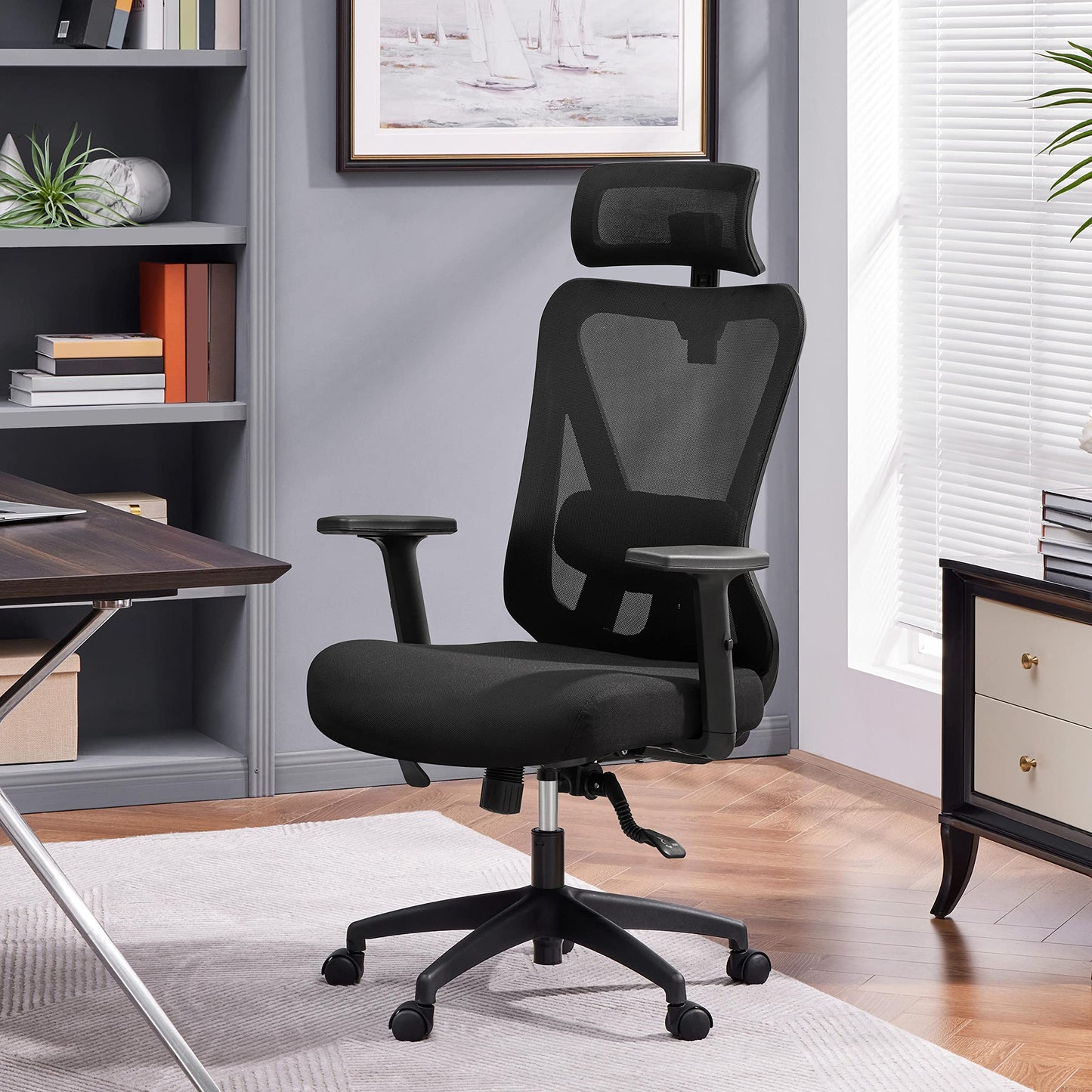 NAVA VISION High-Back Ergonomic Office Chair – Headrest, Lumbar Support & 2D Armrests