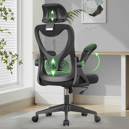 NAVA VISION Ergonomic Executive Chair – High Back, Headrest & Flip-Up Arms